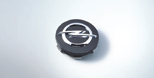 Naafkap, Rond, High Gloss Black OPEL - 13395741